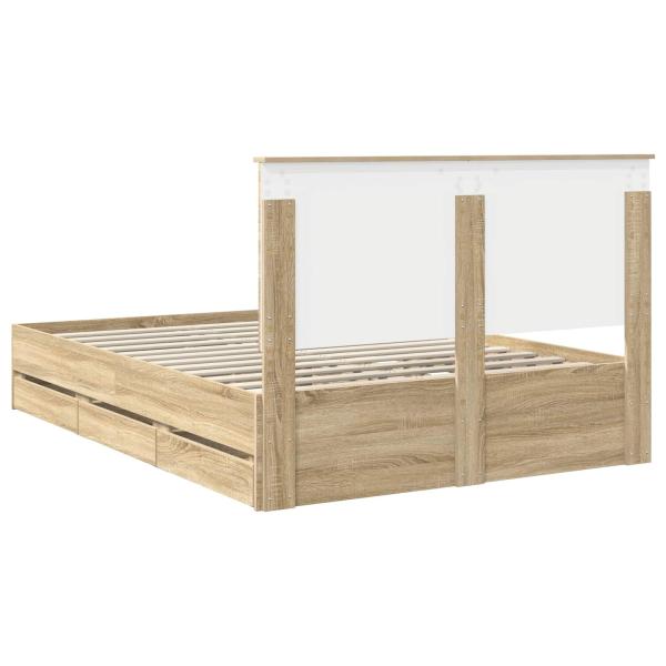 Bettrahmen Sonoma-Eiche 160 x 200 cm Ingenieurs Holz