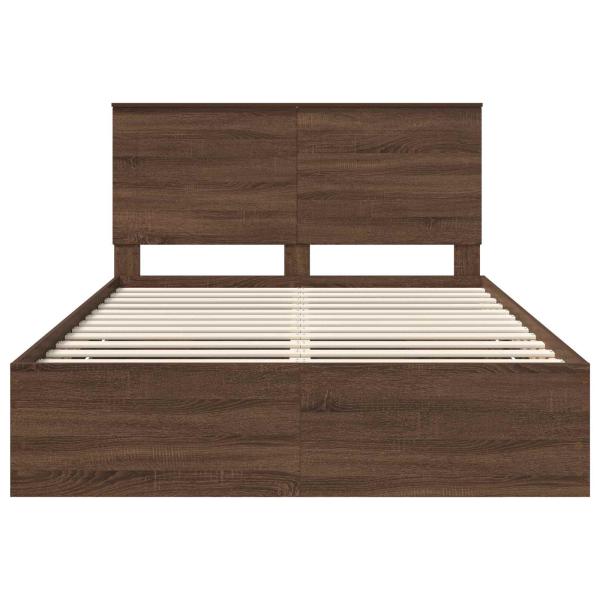 Bettrahmen Braun Eichen-Optik 140 x 190 cm Ingenieurs Holz