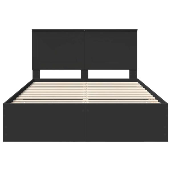 Bettrahmen mit Schubladen Schwarz 140 x 200 cm Ingenieurs Holz