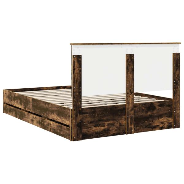 Bettrahmen Geräucherte Eiche 140 x 200 cm Ingenieurs Holz