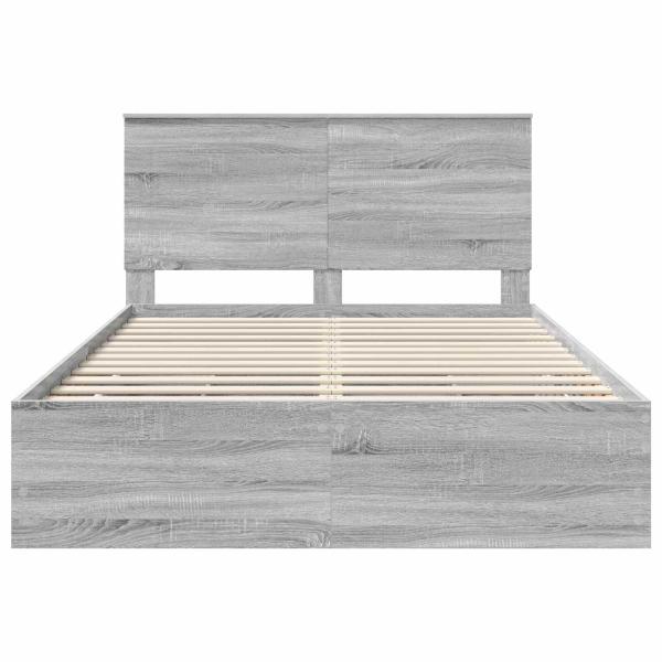 Bettrahmen Graues Sonoma 140 x 200 cm Ingenieurs Holz