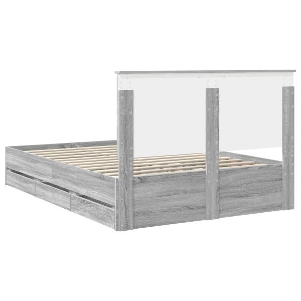 Bettrahmen Graues Sonoma 140 x 200 cm Ingenieurs Holz