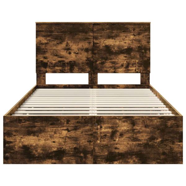 Bettrahmen Geräucherte Eiche 135 x 190 cm Ingenieurs Holz