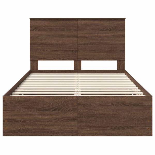 Bettrahmen Braun Eichen-Optik 135 x 190 cm Ingenieurs Holz