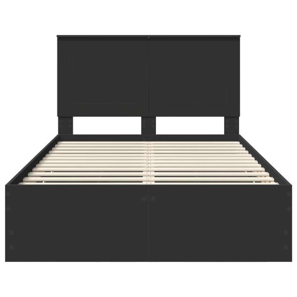 Bettrahmen mit Schubladen Schwarz 120 x 190 cm Ingenieurs Holz
