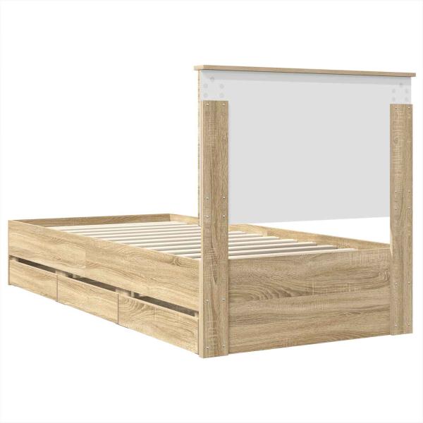 Bettrahmen Sonoma-Eiche 90 x 190 cm Ingenieurs Holz