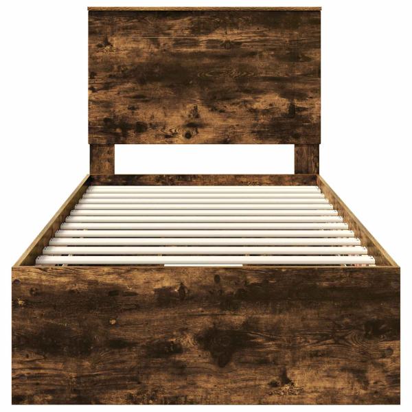 Bettrahmen Geräucherte Eiche 90 x 190 cm Ingenieurs Holz