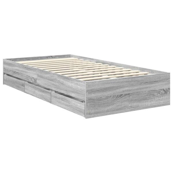 Bettrahmen Graues Sonoma 90 x 190 cm Ingenieurs Holz