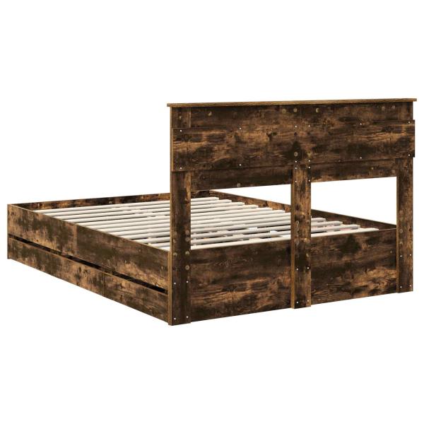 Bettrahmen Geräucherte Eiche 150 x 200 cm Ingenieurs Holz