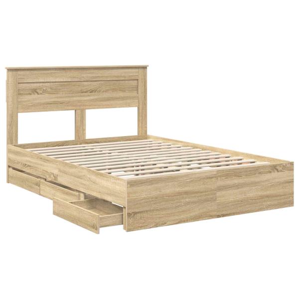 Bettrahmen Sonoma-Eiche 140 x 200 cm Ingenieurs Holz