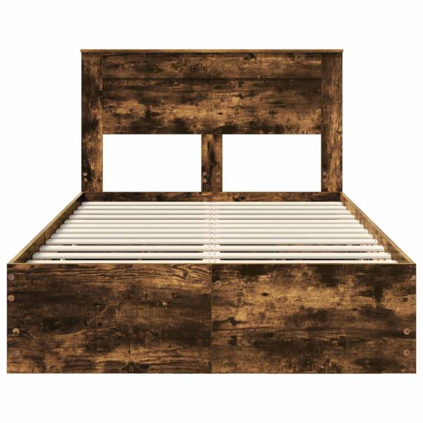 Bettrahmen Geräucherte Eiche 135 x 190 cm Ingenieurs Holz