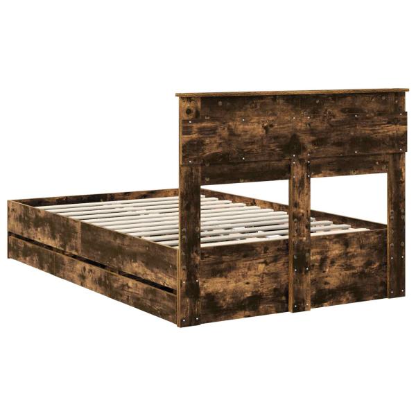 Bettrahmen Geräucherte Eiche 120 x 190 cm Ingenieurs Holz