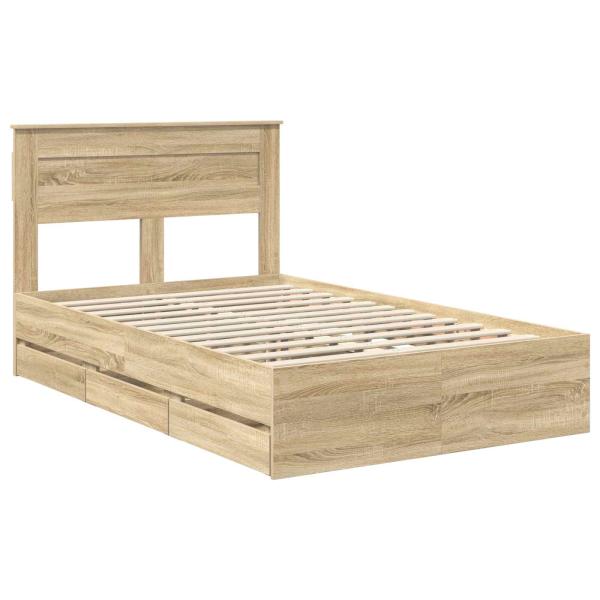 Bettrahmen Sonoma-Eiche 120 x 200 cm Ingenieurs Holz