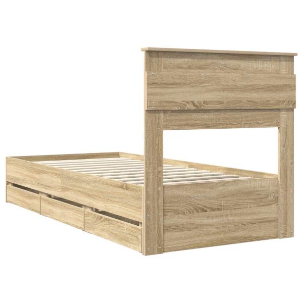 Bettrahmen Sonoma-Eiche 75 x 190 cm Ingenieurs Holz
