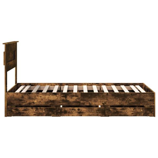 Bettrahmen Geräucherte Eiche 75 x 190 cm Ingenieurs Holz