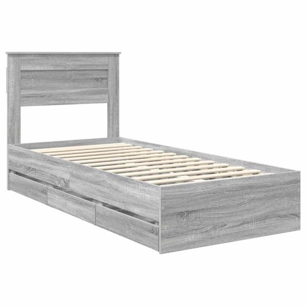 Bettrahmen Graues Sonoma 75 x 190 cm Ingenieurs Holz