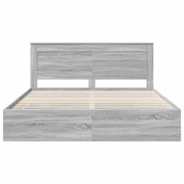 Bettrahmen Graues Sonoma 200 x 200 cm Ingenieurs Holz