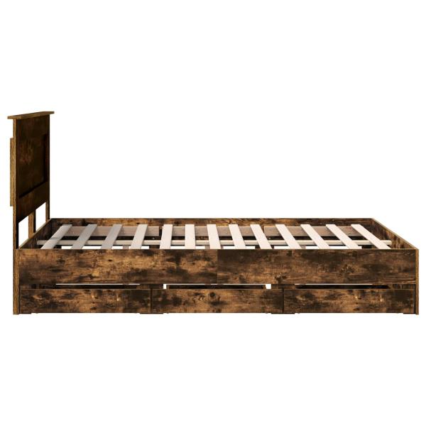 Bettrahmen Geräucherte Eiche 140 x 190 cm Ingenieurs Holz