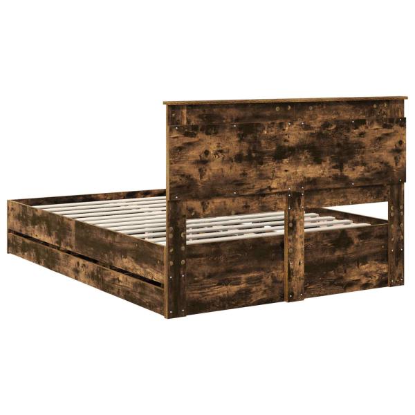 Bettrahmen Geräucherte Eiche 140 x 200 cm Ingenieurs Holz