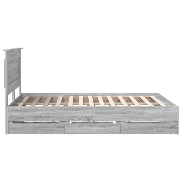 Bettrahmen Graues Sonoma 140 x 200 cm Ingenieurs Holz
