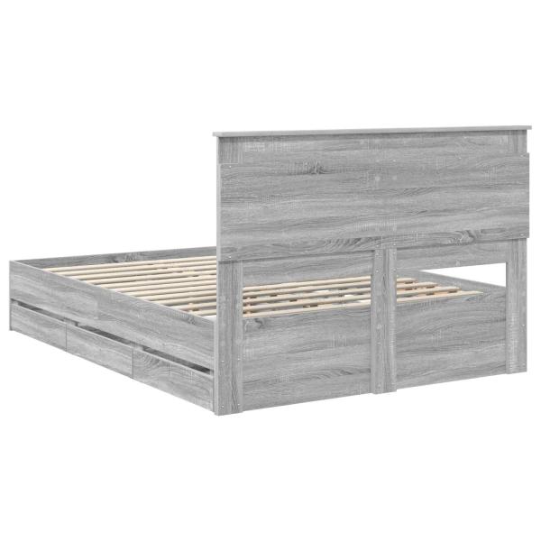Bettrahmen Graues Sonoma 140 x 200 cm Ingenieurs Holz