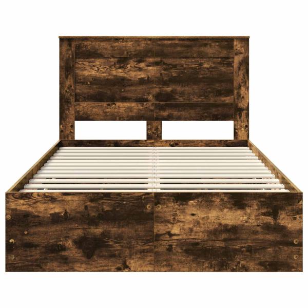 Bettrahmen Geräucherte Eiche 120 x 190 cm Ingenieurs Holz