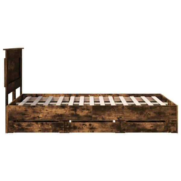 Bettrahmen Geräucherte Eiche 120 x 190 cm Ingenieurs Holz