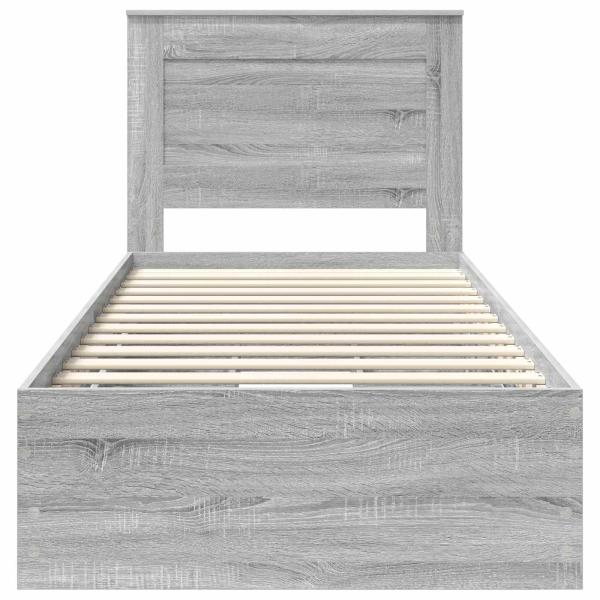 Bettrahmen Graues Sonoma 100 x 200 cm Ingenieurs Holz