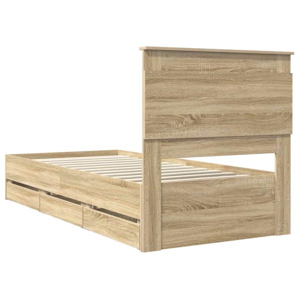 Bettrahmen Sonoma-Eiche 90 x 190 cm Ingenieurs Holz