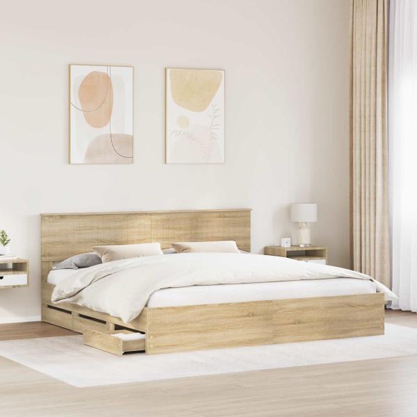 Bettrahmen Sonoma-Eiche 200 x 200 cm Ingenieurs Holz