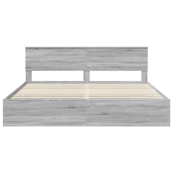 Bettrahmen Graues Sonoma 200 x 200 cm Ingenieurs Holz