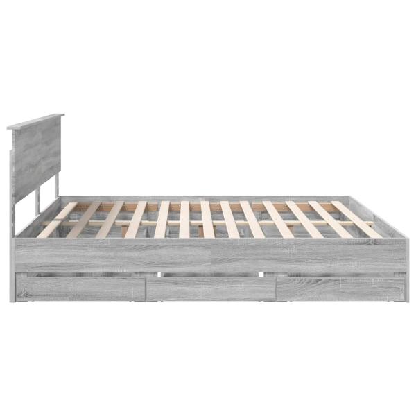 Bettrahmen Graues Sonoma 200 x 200 cm Ingenieurs Holz