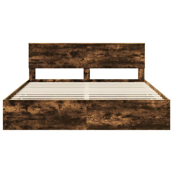 Bettrahmen Geräucherte Eiche 180 x 200 cm Ingenieurs Holz