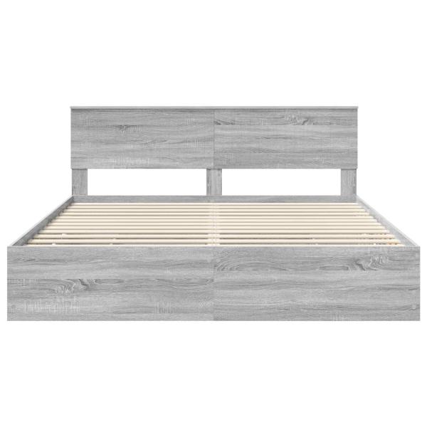 Bettrahmen Graues Sonoma 180 x 200 cm Ingenieurs Holz