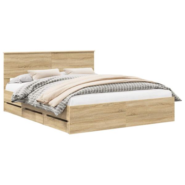 Bettrahmen Sonoma-Eiche 160 x 200 cm Ingenieurs Holz