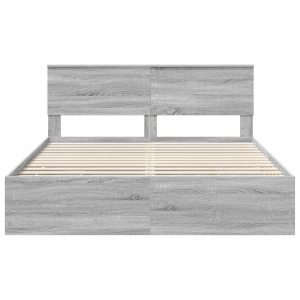 Bettrahmen Graues Sonoma 160 x 200 cm Ingenieurs Holz