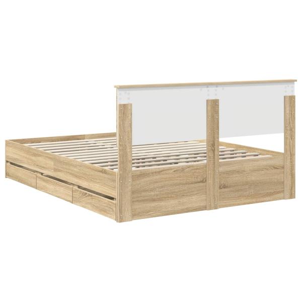 Bettrahmen Sonoma-Eiche 150 x 200 cm Ingenieurs Holz