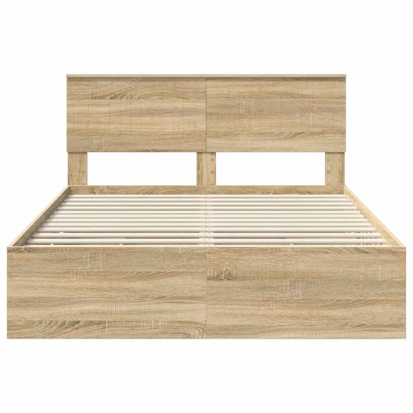 Bettrahmen Sonoma-Eiche 140 x 190 cm Ingenieurs Holz