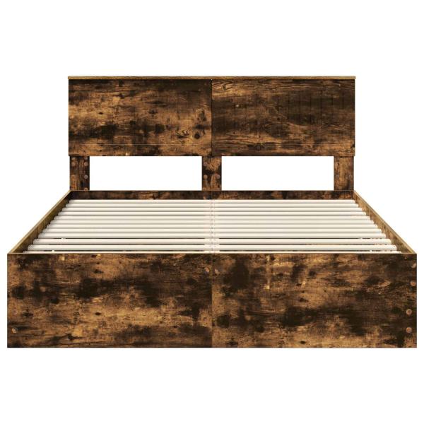 Bettrahmen Geräucherte Eiche 135 x 190 cm Ingenieurs Holz