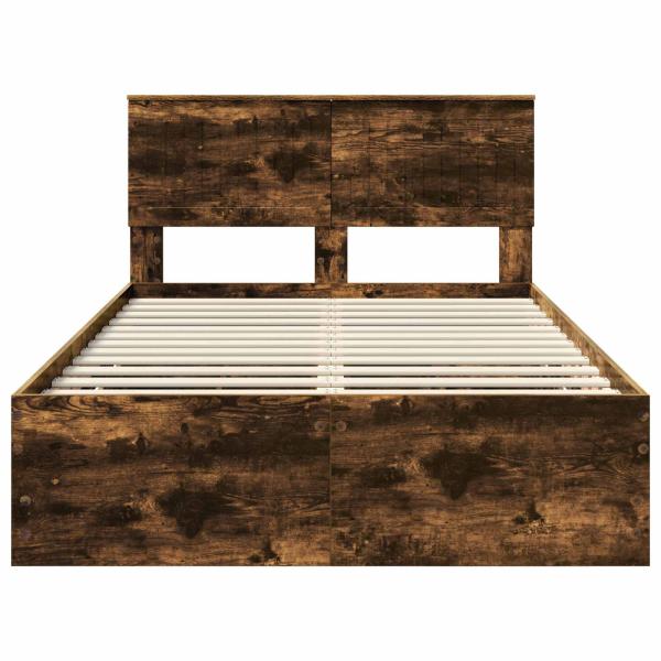 Bettrahmen Geräucherte Eiche 120 x 190 cm Ingenieurs Holz