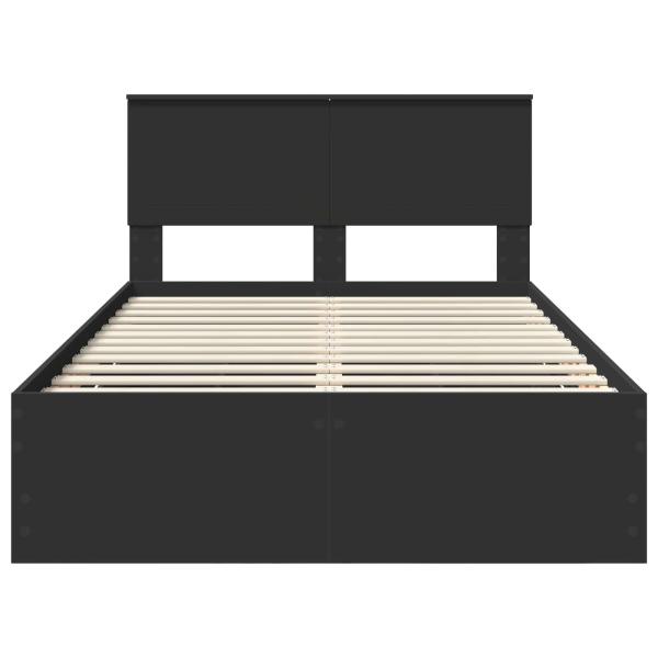 Bettrahmen mit Schubladen Schwarz 120 x 200 cm Ingenieurs Holz
