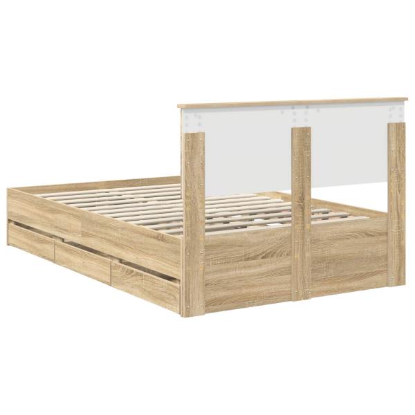 Bettrahmen Sonoma-Eiche 120 x 200 cm Ingenieurs Holz