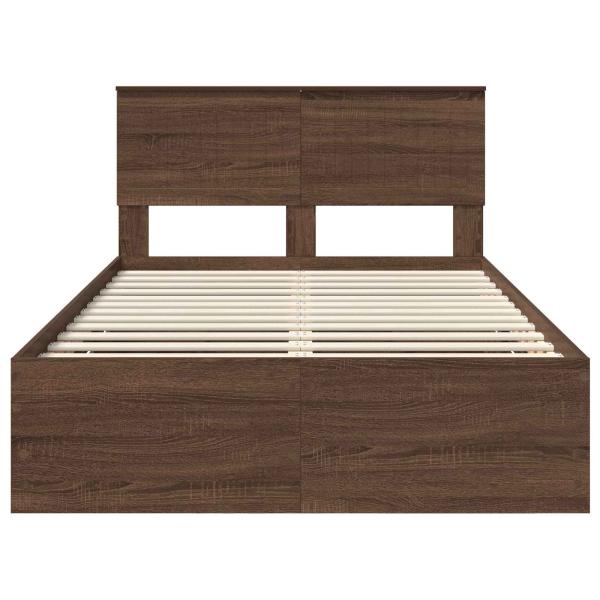 Bettrahmen Braun Eichen-Optik 120 x 200 cm Ingenieurs Holz