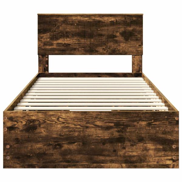 Bettrahmen Geräucherte Eiche 100 x 200 cm Ingenieurs Holz