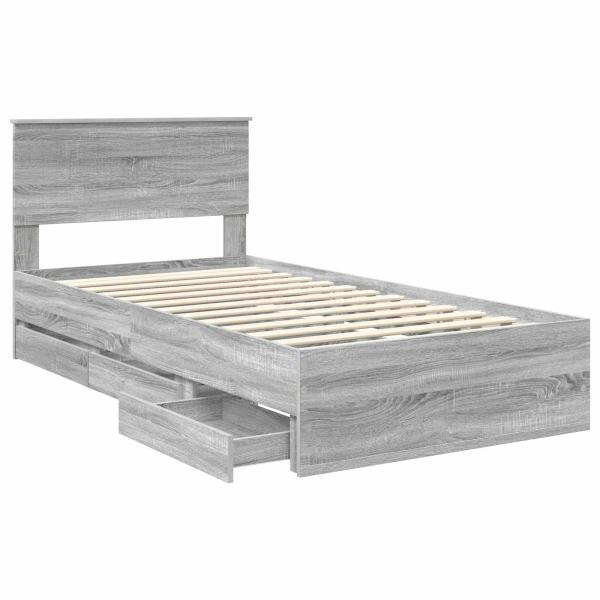 Bettrahmen Graues Sonoma 100 x 200 cm Ingenieurs Holz