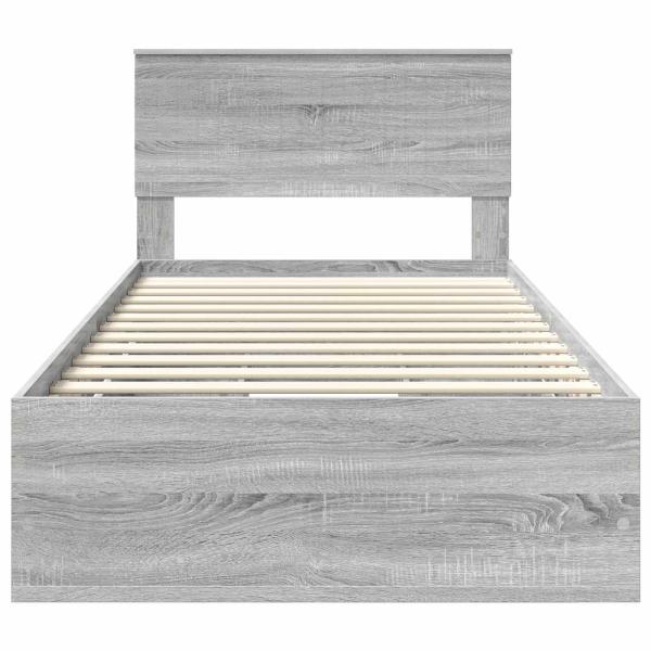 Bettrahmen Graues Sonoma 100 x 200 cm Ingenieurs Holz
