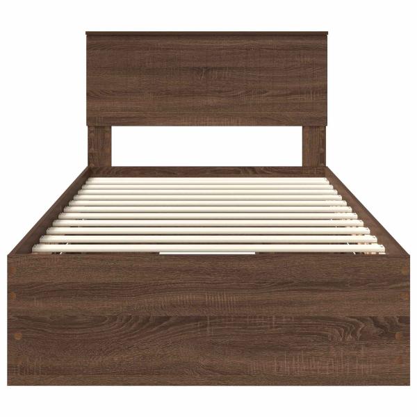 Bettrahmen Braun Eichen-Optik 100 x 200 cm Ingenieurs Holz