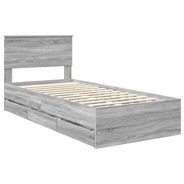 Bettrahmen Graues Sonoma 90 x 200 cm Ingenieurs Holz