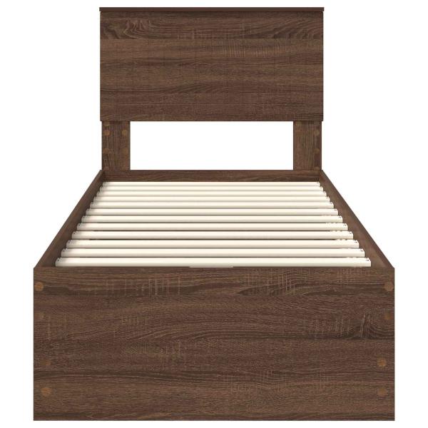 Bettrahmen Braun Eichen-Optik 75 x 190 cm Ingenieurs Holz