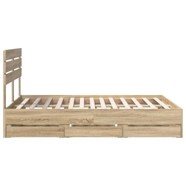 Bettrahmen Sonoma-Eiche 140 x 190 cm Ingenieurs Holz